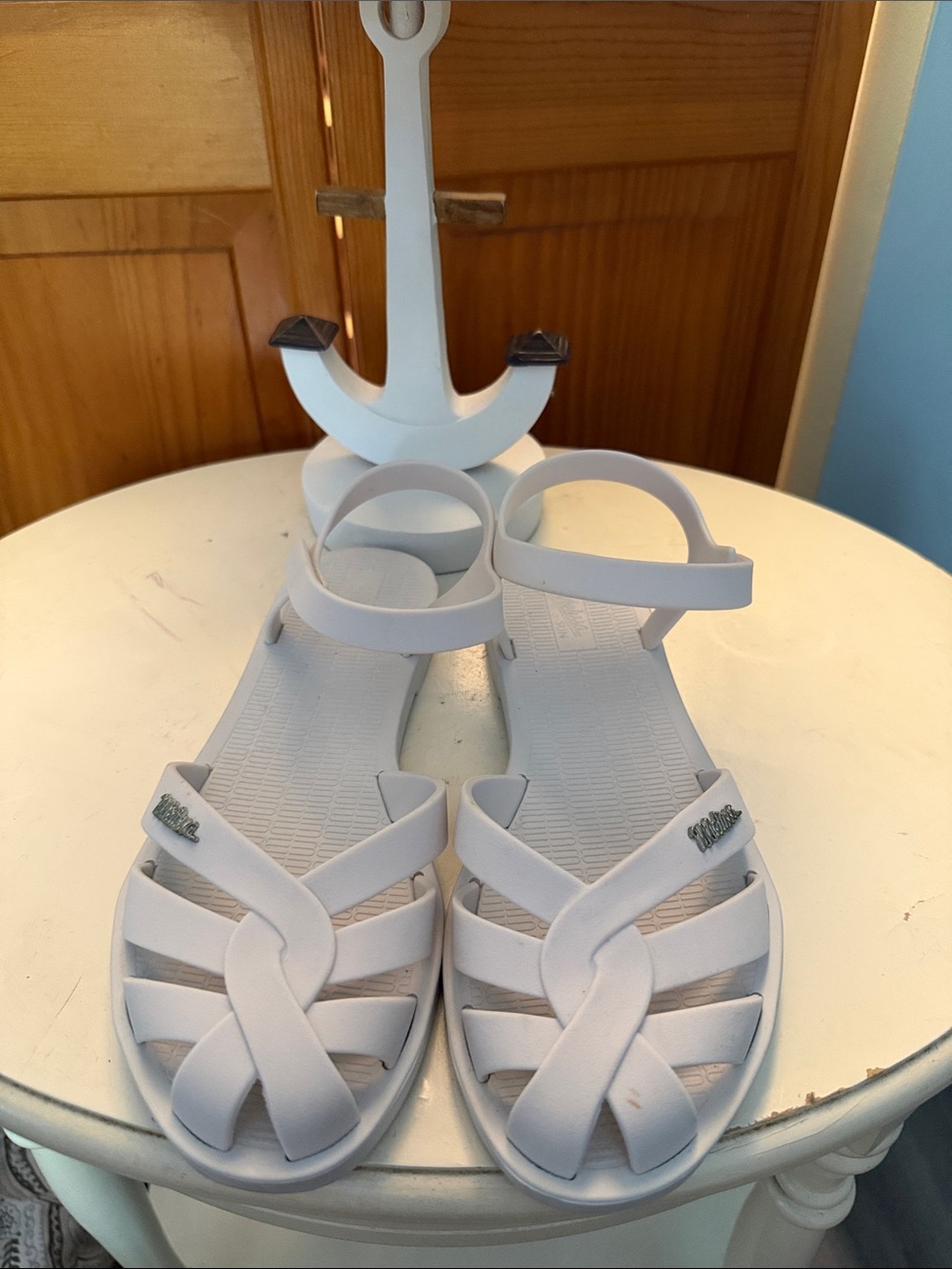 Melissa White Crisscross Jelly Sandals